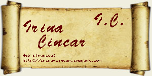 Irina Cincar vizit kartica